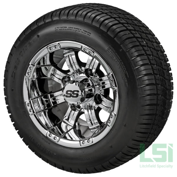 10X7 Mirror Casino Wheel On 205/50-10 Deli Tire 10 Low Profile Assembly