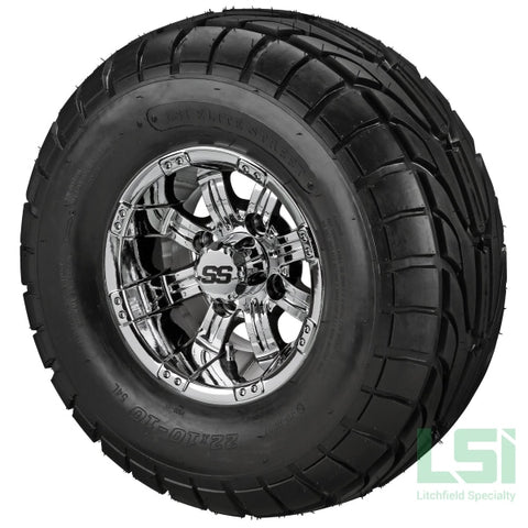 10X7 Mirror Casino Wheel On 22X10-10 Lsi Elite Street Tire 10 Lifted Assembly