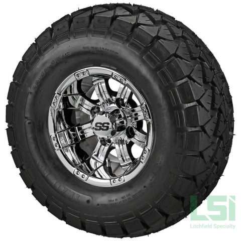 10X7 Mirror Casino Wheel On 22X10-10 Trail Fox A/t Tire 10 Lifted Assembly
