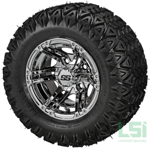 10X7 Mirror Yukon Wheel On 20X10-10 Black Trail Tire 10 Lifted Assembly