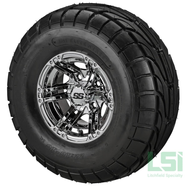 10X7 Mirror Yukon Wheel On 22X10-10 Lsi Elite Street Tire 10 Lifted Assembly