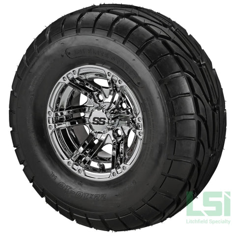 10X7 Mirror Yukon Wheel On 22X10-10 Lsi Elite Street Tire 10 Lifted Assembly