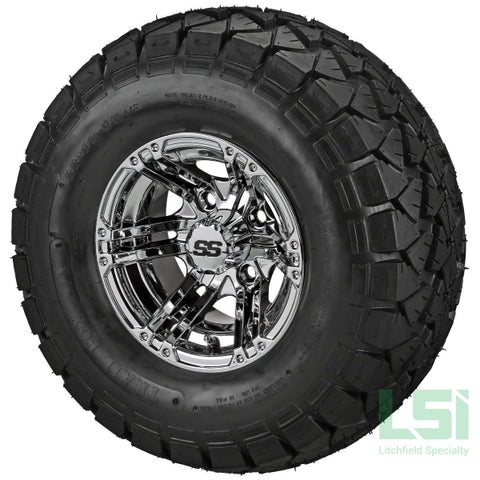 10X7 Mirror Yukon Wheel On 22X10-10 Lsi Trail Fox A/t Tire 10 Lifted Assembly