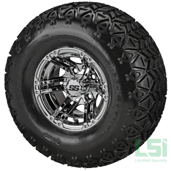 10X7 Mirror Yukon Wheel On 22X11-10 Black Trail Tire 10 Lifted Assembly