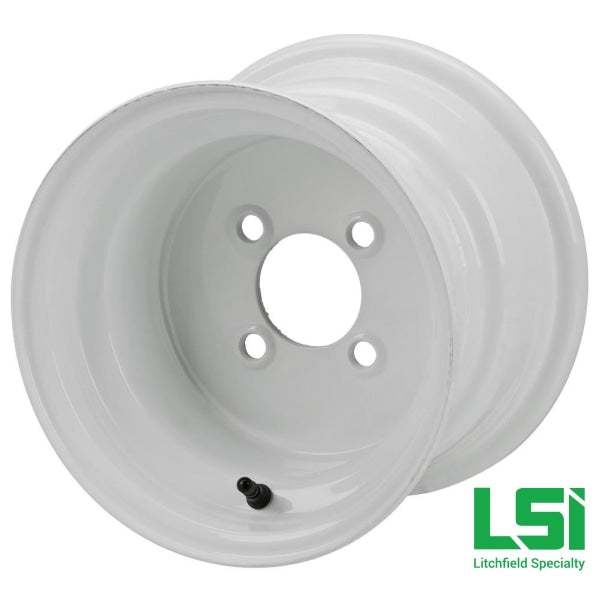 10X7 White Steel Golf Cart Wheel -10