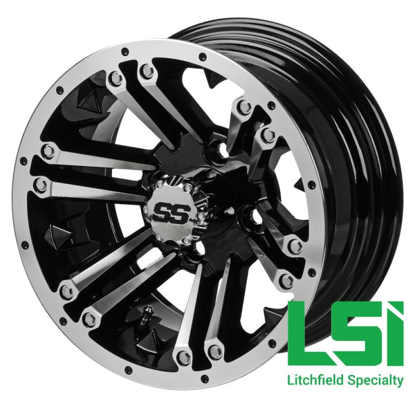 12X6 Machined/black Raider Wheel -12