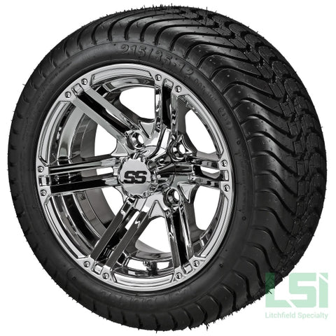 12X6 Mirror Yukon Wheel On 215/35-12 Lsi Elite Tire 12 Low Profile Assembly