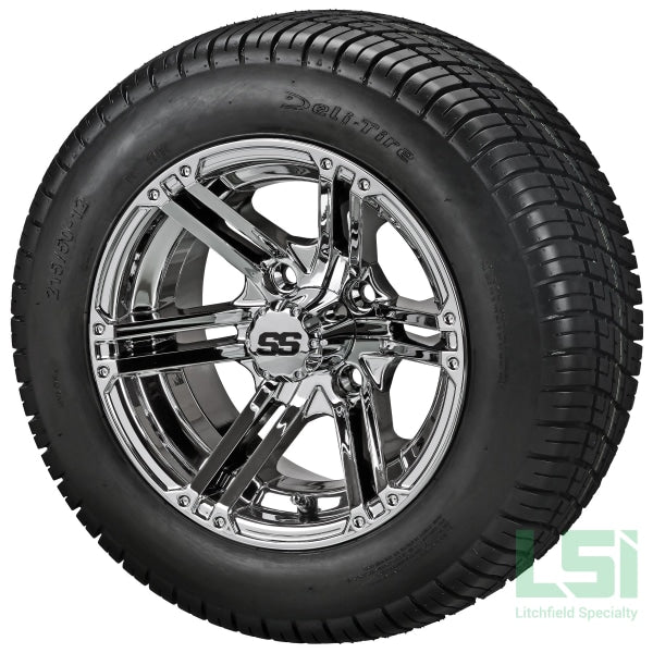12X6 Mirror Yukon Wheel On 215/50-12 Deli Tire 12 Low Profile Assembly