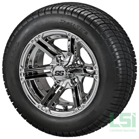 12X6 Mirror Yukon Wheel On 215/50-12 Deli Tire 12 Low Profile Assembly