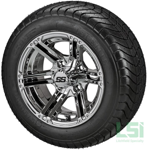 12X6 Mirror Yukon Wheel On 215/50-12 Lsi Elite Tire 12 Low Profile Assembly