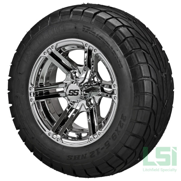 12X6 Mirror Yukon Wheel On 22X9.50-12 Lsi Elite Street Tire 12 Lifted Assembly