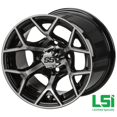 12X7 Machined/Black Ninja Wheel -12