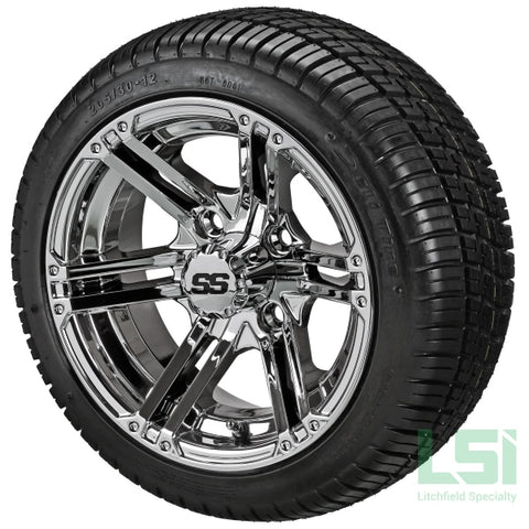12X7 Mirror Yukon Wheel On 205/30-12 Deli Tire 12 Low Profile Assembly